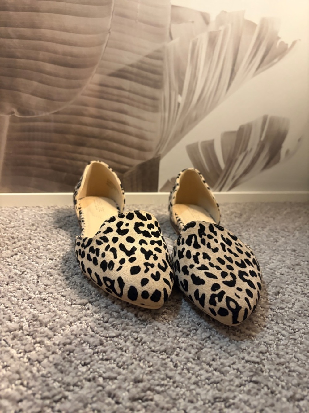 Rachel Zoe Leopard-Print Pointed D'Orsay Flats in Tan and Black